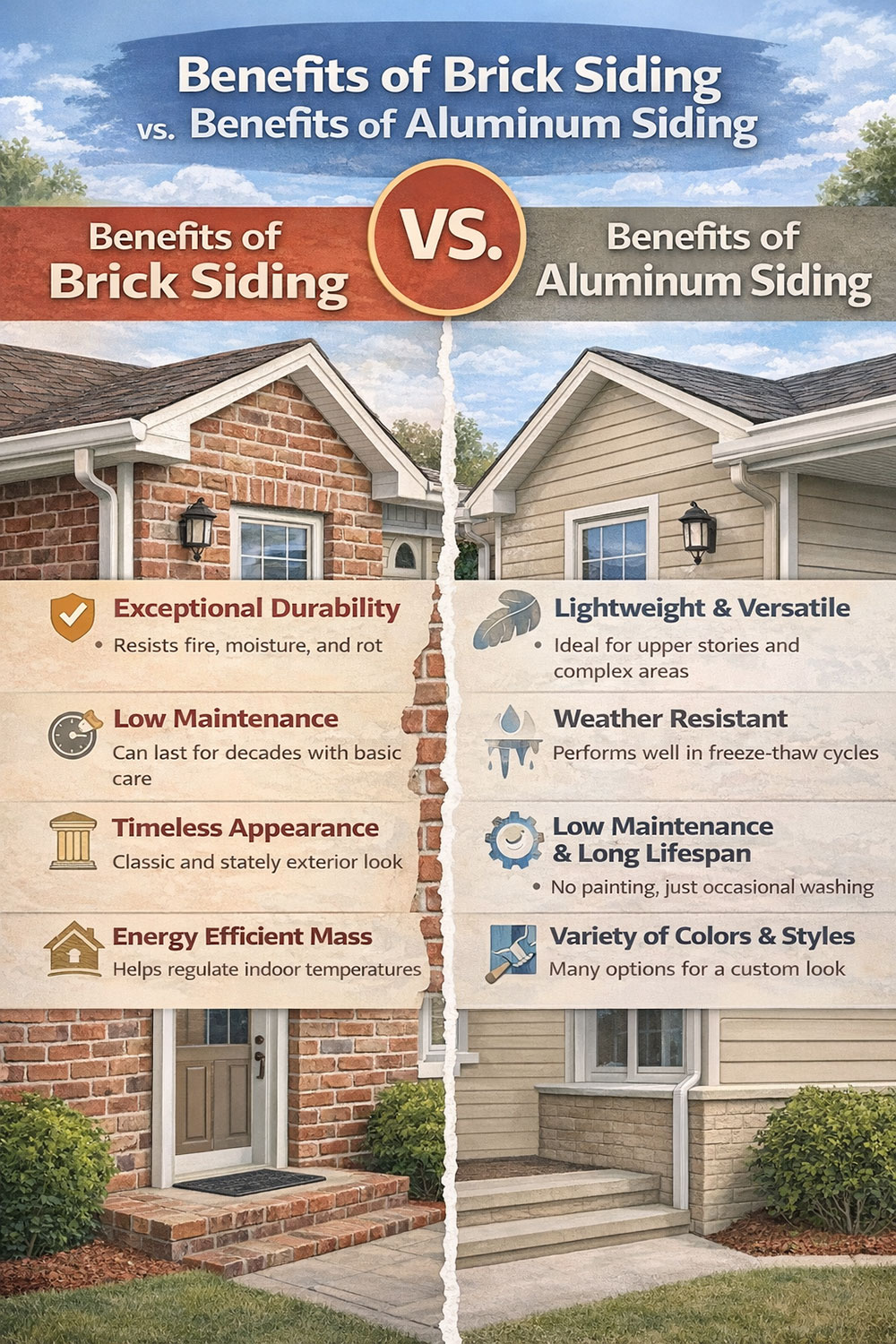 Benefits of Brick Siding vs Benefits of Aluminum Siding