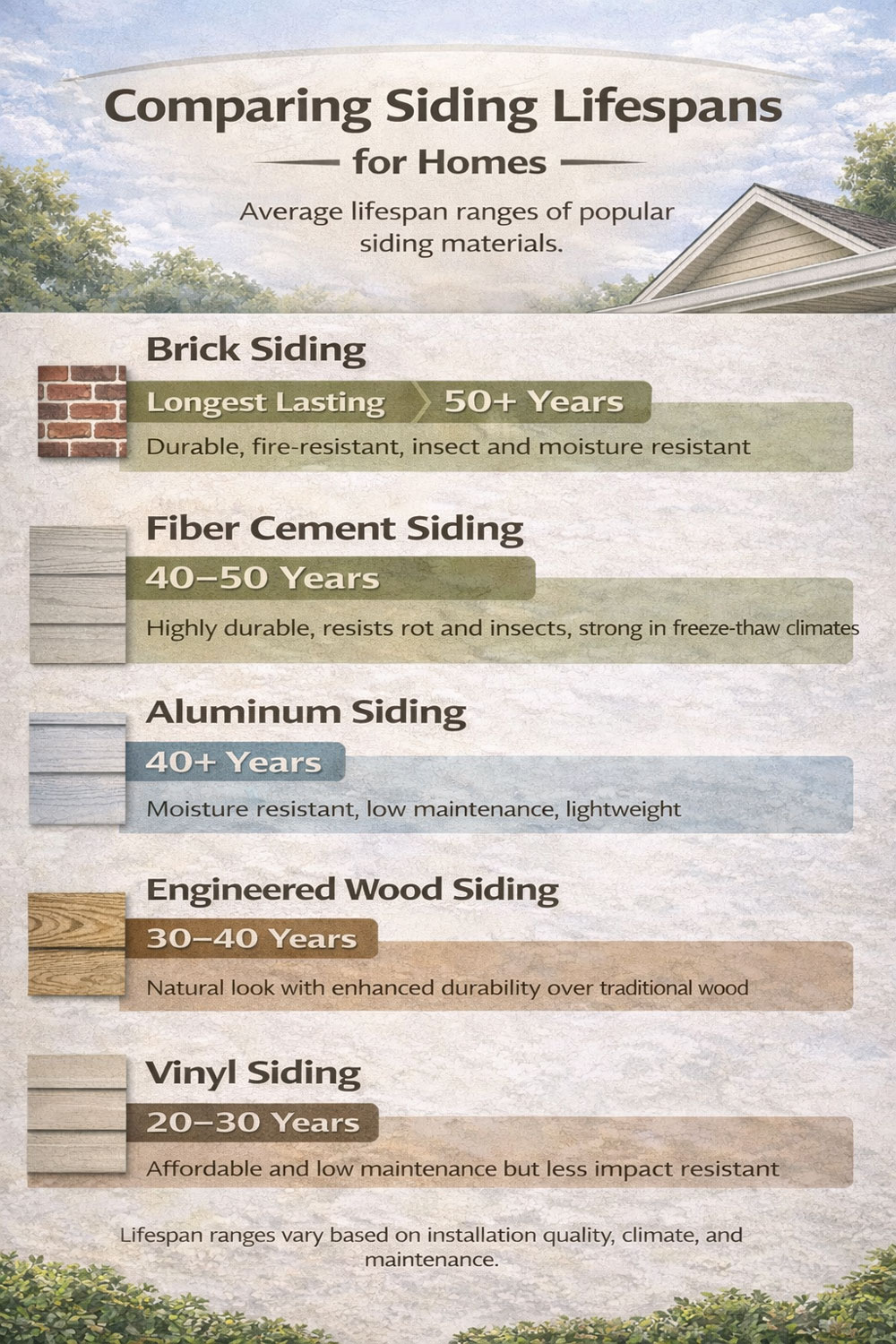 Comparing Siding Lifespans