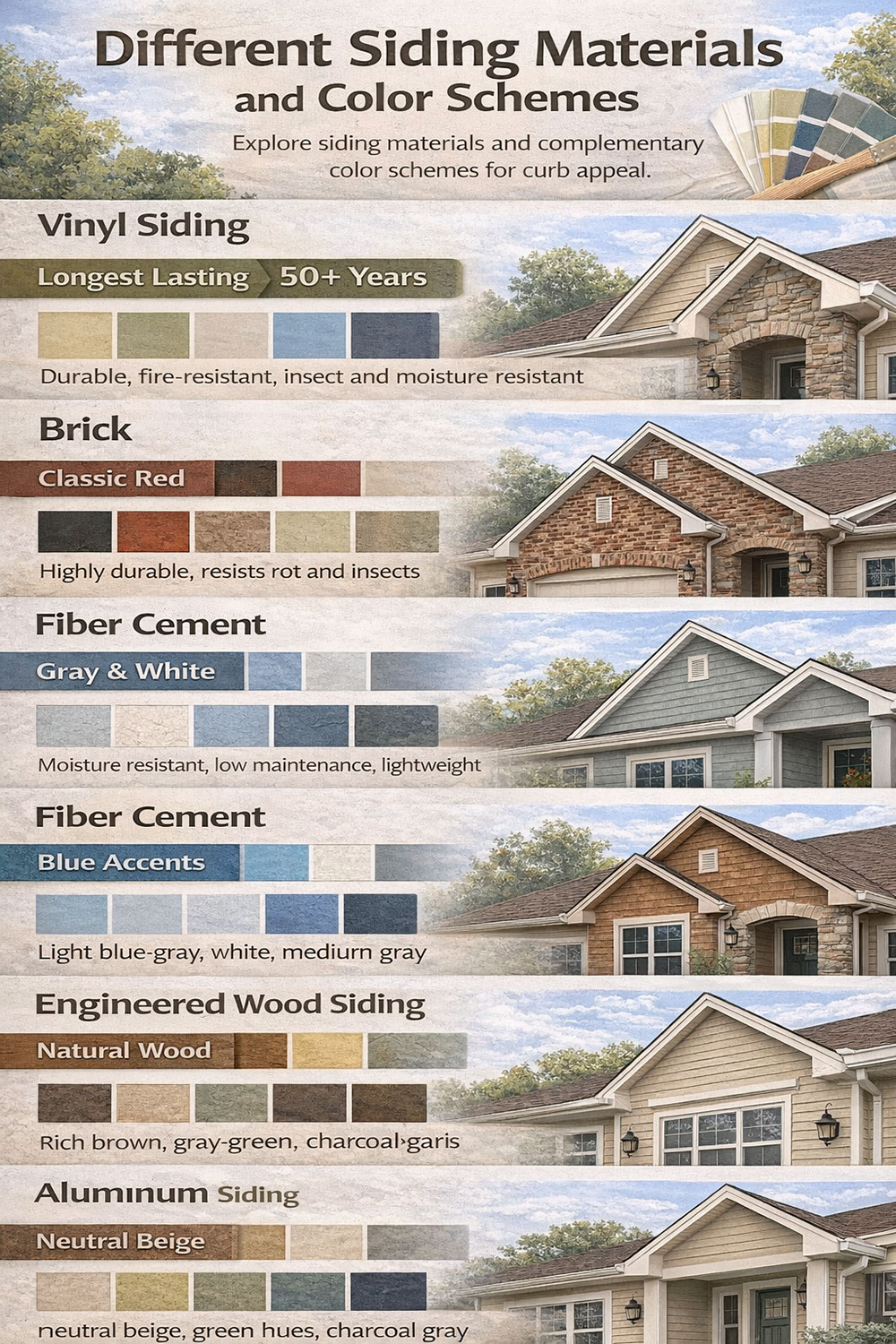 Different Siding Materials and Color Scheme Options