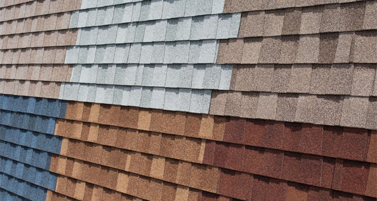 Closeup of Different Colors of Roof Shingles